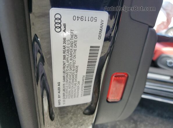 WAUC4CF57RA048704 2024 AUDI S5 Black VIN sticker view