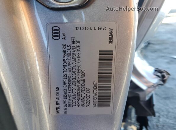 WAUCJBFWXP7008137 2023 AUDI E-TRON Silver Շարժիչի բաժամունքի տեսք