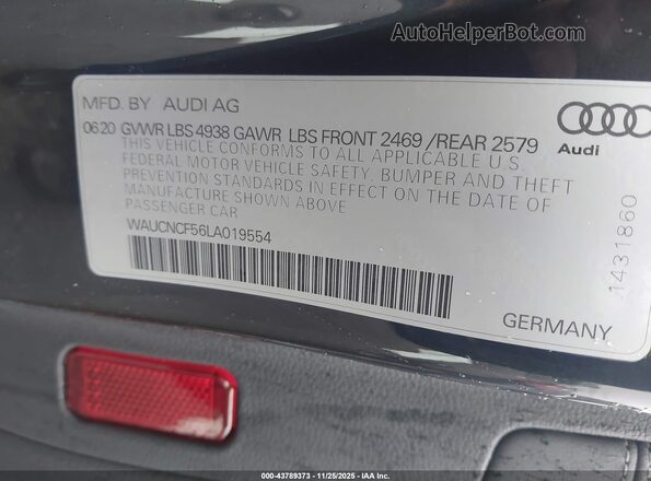 WAUCNCF56LA019554 2020 AUDI OTHER Gray Շարժիչի բաժամունքի տեսք