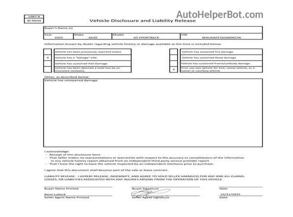 WAUDACF56SA006236 2025 AUDI OTHER Red Вид задніх сидінь