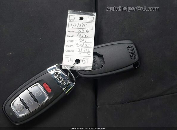 WAUDGAFL1GA005469 2016 AUDI S4 Gray Առջևի վահանակի տեսք