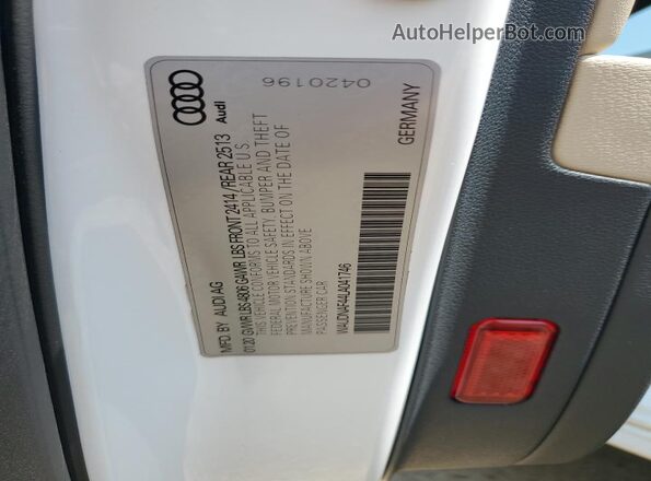 WAUDNAF44LA041746 2020 AUDI OTHER White Vista del compartimento del motor