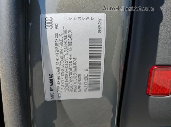 WAUE3BF22SN031187 2025 AUDI OTHER Серый Вид подкапотного пространства