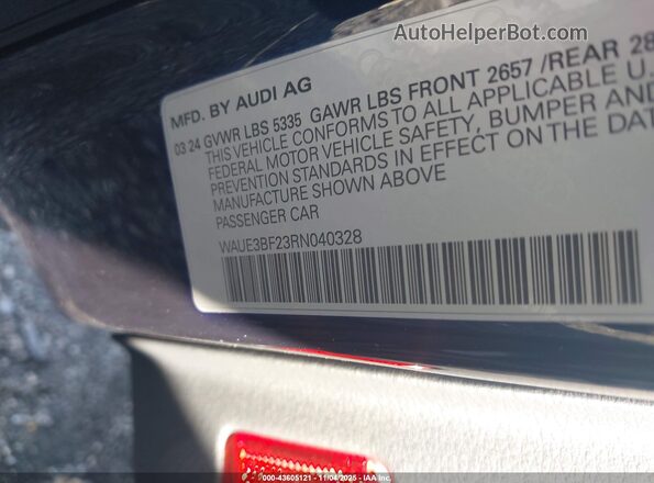 WAUE3BF23RN040328 2024 AUDI OTHER Черный Вид подкапотного пространства
