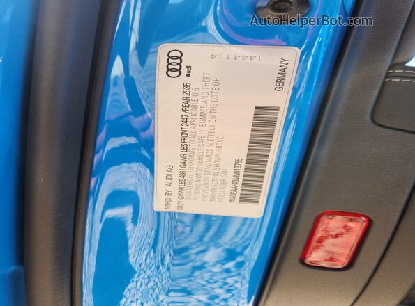 WAUEAAF43MN012765 2021 AUDI OTHER Blue Widok komory silnika