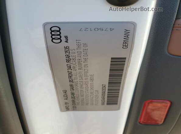 WAUEAAF4XMA030347 2021 AUDI OTHER White Vista de la etiqueta del VIN