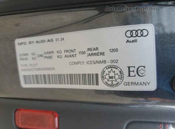 WAUEACF59RA059429 2024 AUDI OTHER Gray ძრავის განყოფილების ხედი