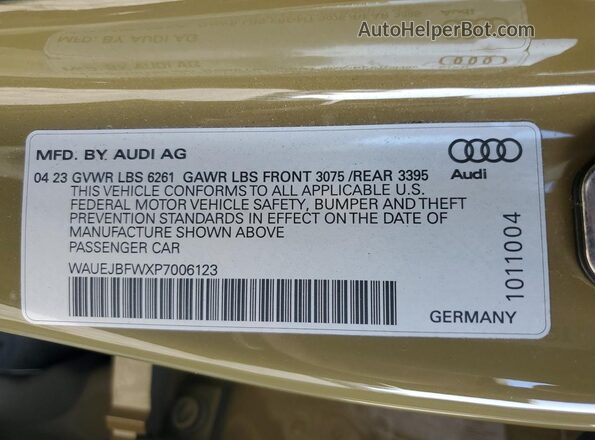 WAUEJBFWXP7006123 2023 AUDI E-TRON Brown ძრავის განყოფილების ხედი