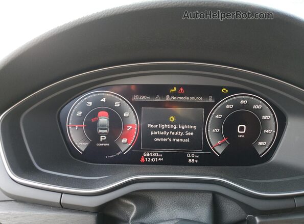 WAUENAF42LA047663 2020 AUDI OTHER Black Instrument cluster view