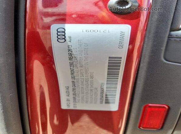 WAUENAF45KA067498 2019 AUDI OTHER Maroon Widok komory silnika