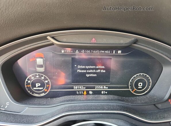 WAUENAF45KA067498 2019 AUDI OTHER Maroon Widok zestawu wskaźników