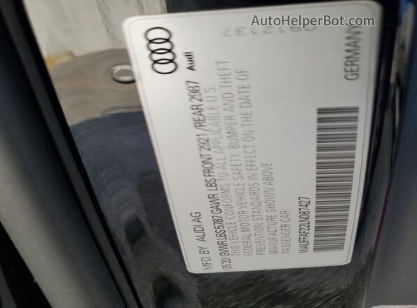 WAUFFAF22LN087427 2020 AUDI S6 Black Vista del compartimento del motor