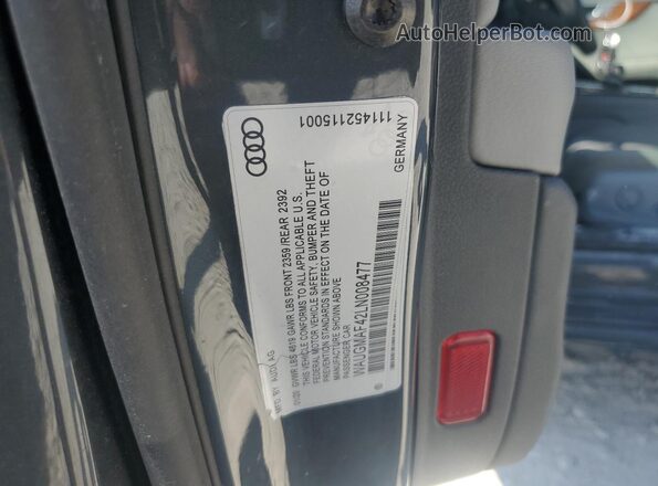 WAUGMAF42LN008477 2020 AUDI OTHER Gray Շարժիչի բաժամունքի տեսք