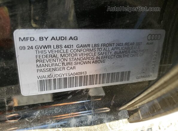 WAUGUDGY1SA040913 2025 AUDI OTHER Black ძრავის განყოფილების ხედი