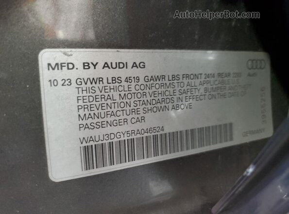 WAUJ3DGY5RA046524 2024 AUDI S3 Gray 