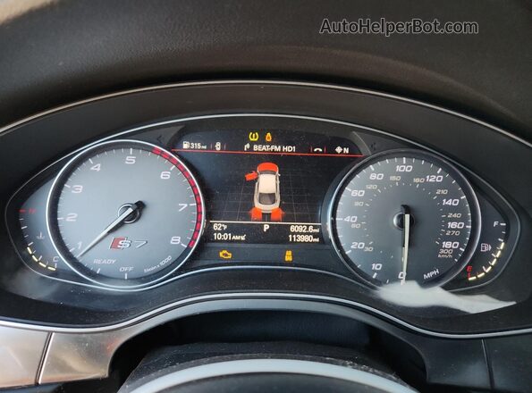 WAUW2BFC9GN135490 2016 AUDI S7 Black Вид щитка приладів