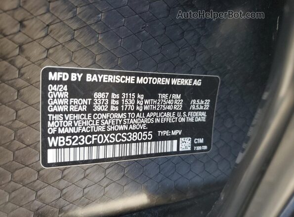 WB523CF0XSCS38055 2025 BMW IX Blue VIN կոդի պիտակի տեսք