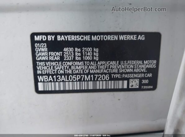 WBA13AL05P7M17206 2023 BMW M2 Белый Вид подкапотного пространства