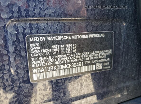 WBA13BK08MCF39491 2021 BMW M5 Blue Вид підкапотного простору