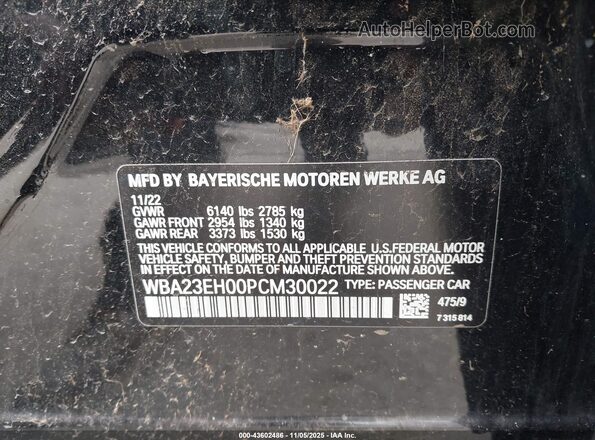 WBA23EH00PCM30022 2023 BMW 7 SERIES Black Vista del compartimento del motor