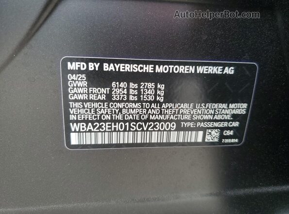 WBA23EH01SCV23009 2025 BMW 7 SERIES Charcoal Vista del compartimento del motor