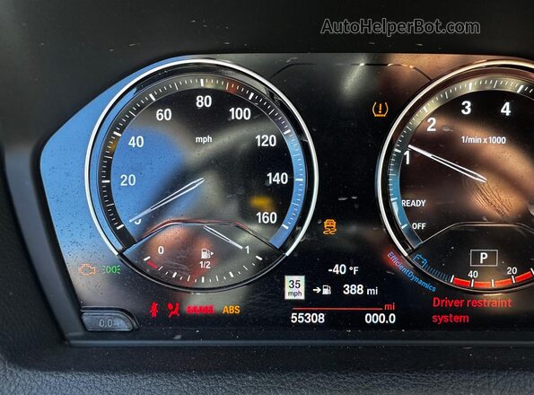 WBA2J1C52KVD10157 2019 BMW 2 SERIES Blue Widok zestawu wskaźników