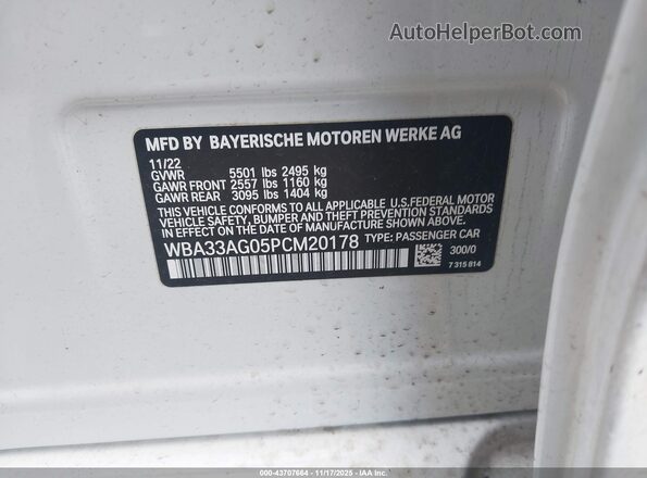 WBA33AG05PCM20178 2023 BMW 7 SERIES White 