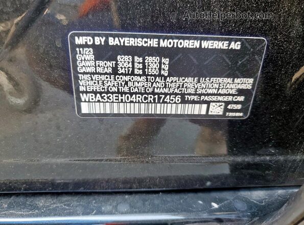 WBA33EH04RCR17456 2024 BMW 7 SERIES Black 