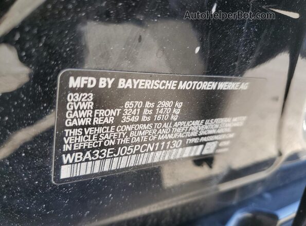 WBA33EJ05PCN11130 2023 BMW 7 SERIES Черный Вид наклейки с VIN-кодом