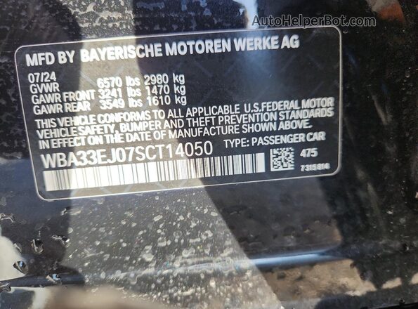 WBA33EJ07SCT14050 2025 BMW 7 SERIES Black 