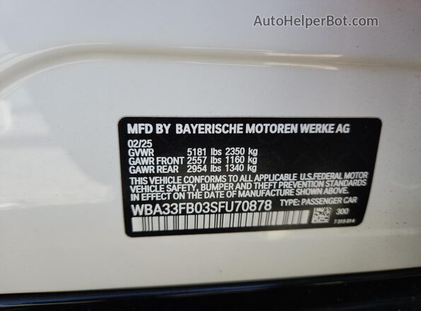 WBA33FB03SFU70878 2025 BMW 4 SERIES White Vista del compartimento del motor