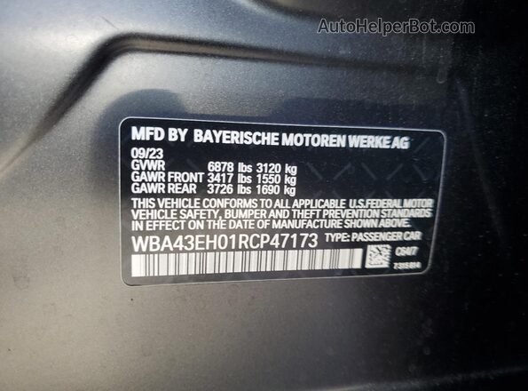 WBA43EH01RCP47173 2024 BMW 7 SERIES Black Vista del compartimento del motor