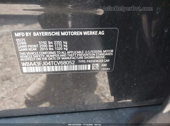 WBA43FJ04TCV68052 2026 BMW 5 SERIES Black Engine compartment view