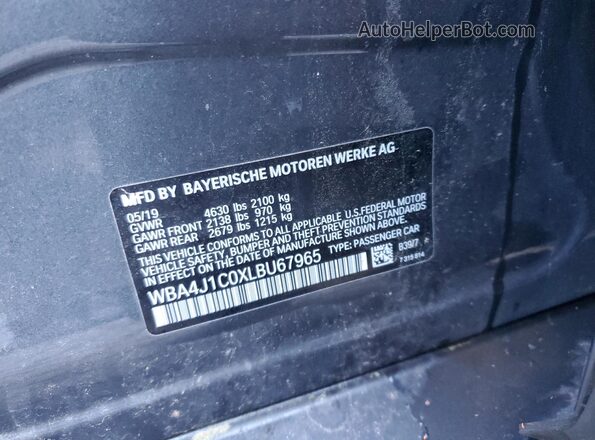 WBA4J1C0XLBU67965 2020 BMW 4 SERIES Угольный Вид подкапотного пространства