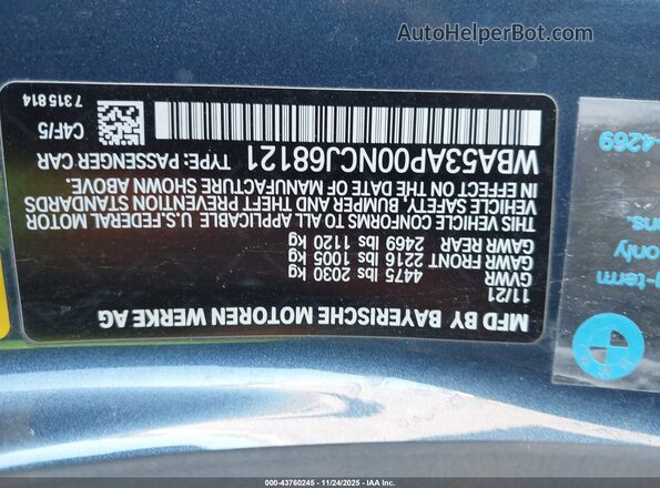 WBA53AP00NCJ68121 2022 BMW 4 SERIES Navy Widok komory silnika