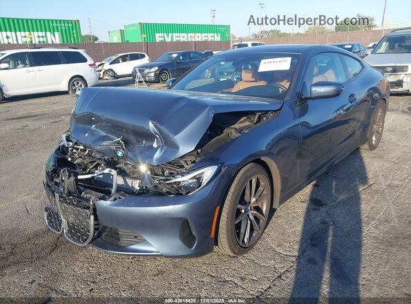 WBA53AP02NCK01667 2022 BMW 4 SERIES Blue Առջևի ձախ երեք քառորդ տեսարան