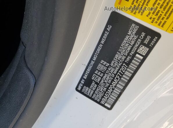 WBA53AP04MCF77207 2021 BMW 4 SERIES White Vista del compartimento del motor