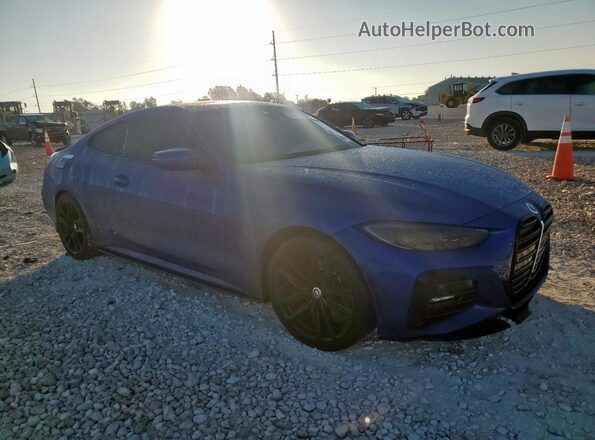 WBA53AP07MCG49713 2021 BMW 4 SERIES Синий Передняя правая четверть