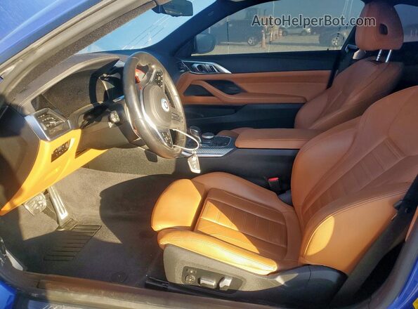WBA53AP07MCG49713 2021 BMW 4 SERIES Синий Вид салона спереди