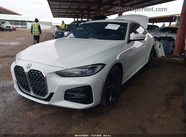WBA53AP09NCJ58476 2022 BMW 4 SERIES White Առջևի ձախ երեք քառորդ տեսարան