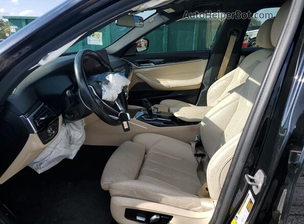 WBA53BH02MWX31445 2021 BMW 5 SERIES Black Widok wnętrza z przodu