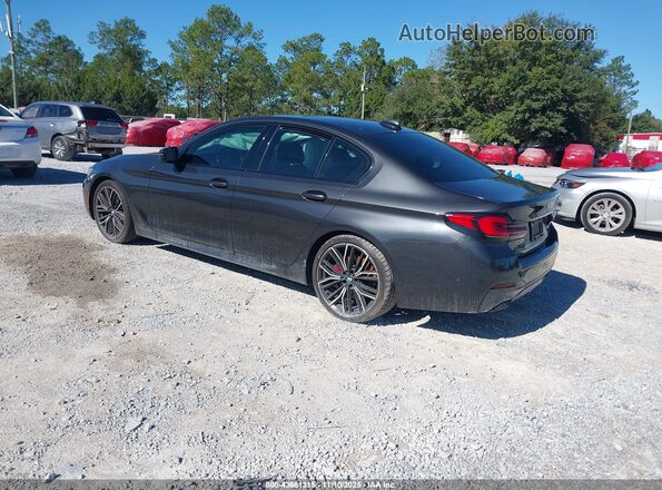 WBA53BH03MCG09861 2021 BMW 5 SERIES Gray Trasero izquierdo