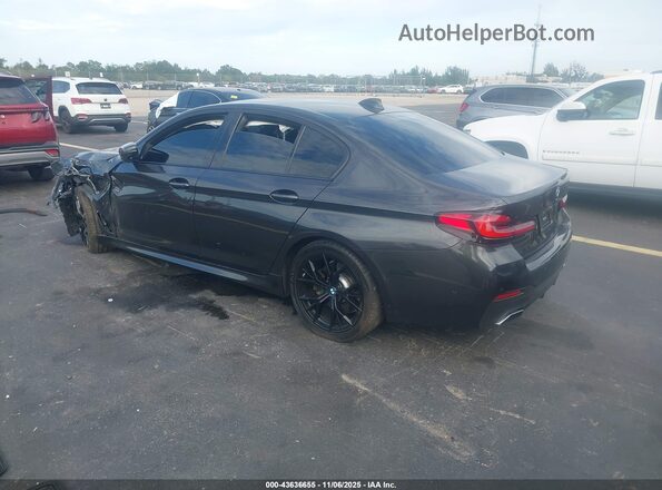 WBA53BJ01MCF51968 2021 BMW 5 SERIES Gray Trasero izquierdo