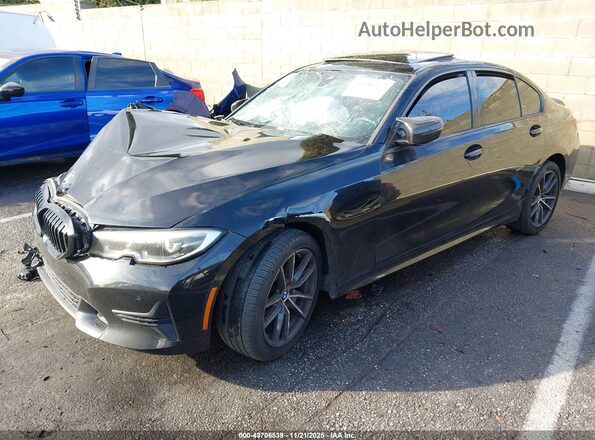 WBA5R1C50KFH25896 2019 BMW 3 SERIES Black წინა მარცხენა ხედი სამი მეოთხედიდან