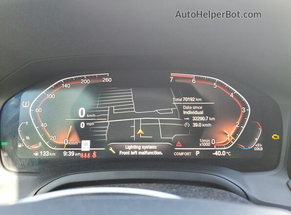 WBA5R7C06LFH62797 2020 BMW 3 SERIES White Instrument cluster view