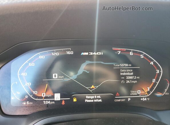 WBA5U7C03LFH61511 2020 BMW M3 Black Instrument cluster view