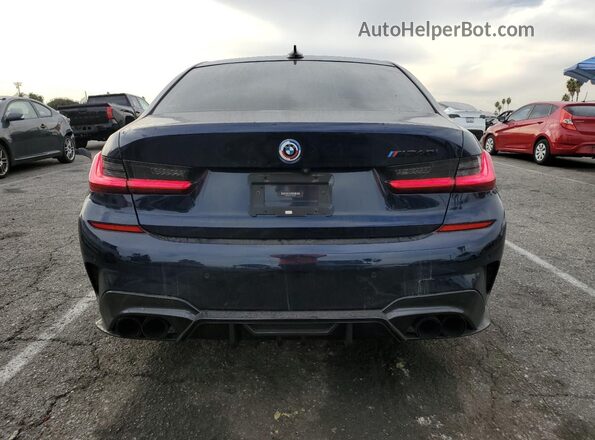 WBA5U7C06LAF53989 2020 BMW M3 Blue Rear view