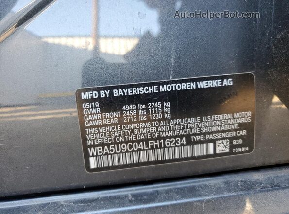 WBA5U9C04LFH16234 2020 BMW M3 Gray Widok komory silnika