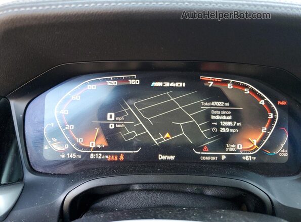 WBA5U9C04LFH16234 2020 BMW M3 Gray Widok zestawu wskaźników