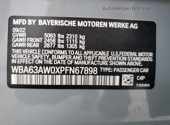WBA63AW0XPFN67898 2023 BMW M4 Silver ძრავის განყოფილების ხედი